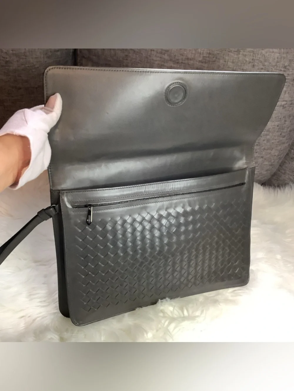 Bottega Veneta Intrecciato Clutch Leather Pouch Italy